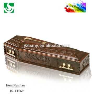 JS-IT069 good quality solid wood italy coffin